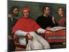 Cesare Borgia & Niccolo Machiavelli talking to Cardinal Pedro Loys Borgia and his secretary,16th c.-null-Mounted Art Print