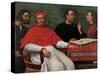 Cesare Borgia & Niccolo Machiavelli talking to Cardinal Pedro Loys Borgia and his secretary,16th c.-null-Stretched Canvas