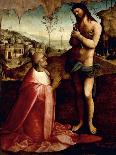 Christ Suffering and Cardinal Oliviero Carafa in Prayer-Cesare da Sesto-Giclee Print