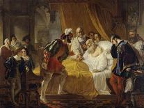 Francis I at the Deathbed of Leonardo Da Vinci, 1828-Cesare Mussini-Framed Stretched Canvas