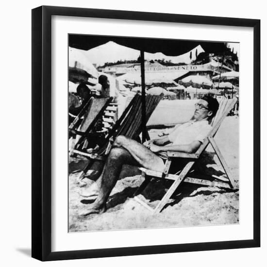 Cesare Pavese on a Deckchair-null-Framed Giclee Print