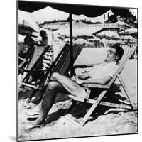 Cesare Pavese on a Deckchair-null-Mounted Giclee Print