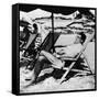 Cesare Pavese on a Deckchair-null-Framed Stretched Canvas