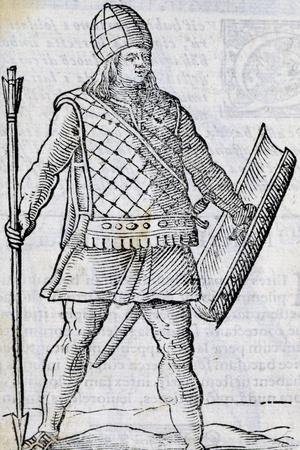 Inca Soldier, Engraving from of Ancient and Modern Dress of Diverse Parts of World, 1589