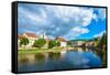 Cesky Krumlov on the Vltava River-connect1-Framed Stretched Canvas