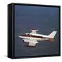 Cessna Airplane Flying-null-Framed Stretched Canvas