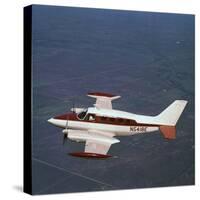 Cessna Airplane Flying-null-Stretched Canvas