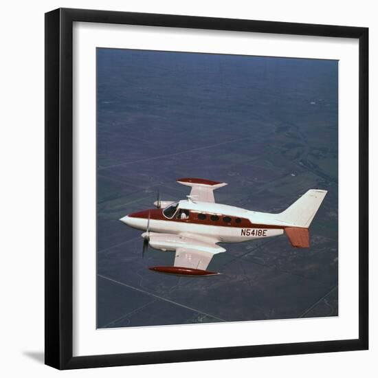 Cessna Airplane Flying-null-Framed Photographic Print