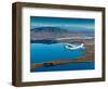 Cessna flying over South Coast Iceland-null-Framed Photographic Print