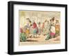 Cestina Warehouse or Belly Piece Shop, Pub. 1793 (Hand Coloured Engraving)-Isaac Cruikshank-Framed Giclee Print