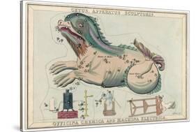 Cetus (Sea Monster) and Chemical Factory and Electrical Machinery Constellation-Sidney Hall-Stretched Canvas