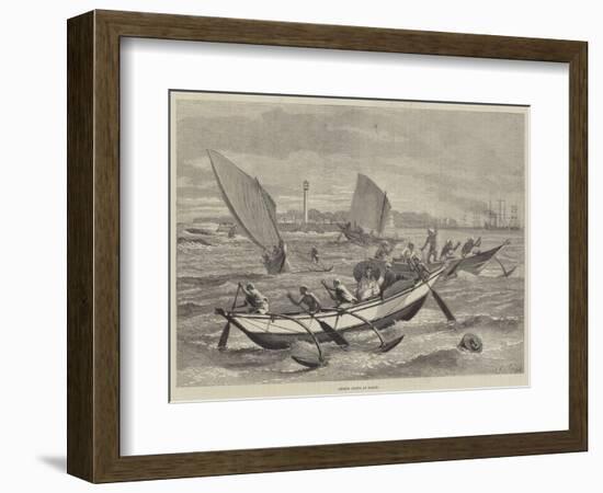 Ceylon Boats at Galle-Matthew White Ridley-Framed Giclee Print