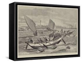 Ceylon Boats at Galle-Matthew White Ridley-Framed Stretched Canvas