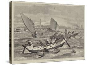 Ceylon Boats at Galle-Matthew White Ridley-Stretched Canvas