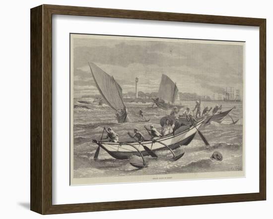 Ceylon Boats at Galle-Matthew White Ridley-Framed Giclee Print