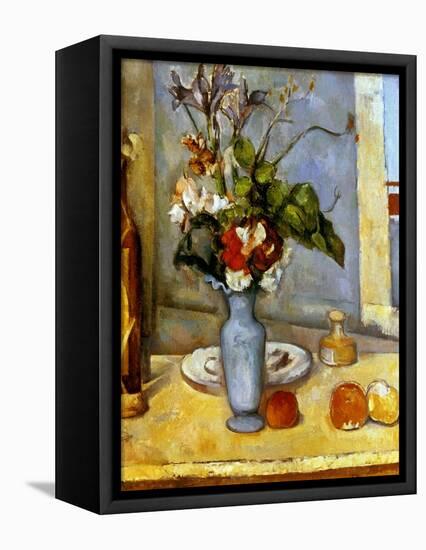 Cezanne: Blue Vase, 1885-87-Paul Cézanne-Framed Stretched Canvas