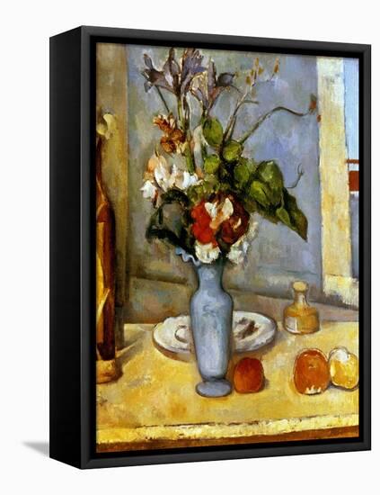 Cezanne: Blue Vase, 1885-87-Paul Cézanne-Framed Stretched Canvas