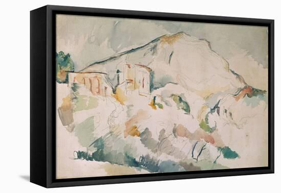 Cezanne painted this mountain, near Aix-en-Provence, more than twenty times. Watercolour.-Paul Cezanne-Framed Stretched Canvas