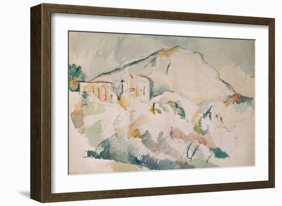 Cezanne painted this mountain, near Aix-en-Provence, more than twenty times. Watercolour.-Paul Cezanne-Framed Giclee Print