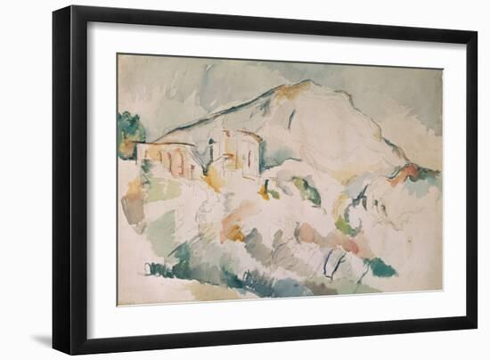 Cezanne painted this mountain, near Aix-en-Provence, more than twenty times. Watercolour.-Paul Cezanne-Framed Giclee Print