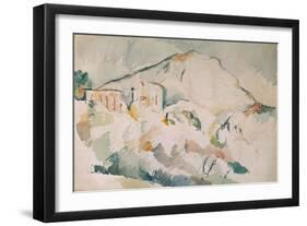 Cezanne painted this mountain, near Aix-en-Provence, more than twenty times. Watercolour.-Paul Cezanne-Framed Giclee Print