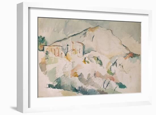 Cezanne painted this mountain, near Aix-en-Provence, more than twenty times. Watercolour.-Paul Cezanne-Framed Giclee Print