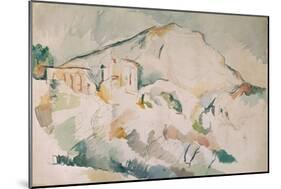 Cezanne painted this mountain, near Aix-en-Provence, more than twenty times. Watercolour.-Paul Cezanne-Mounted Giclee Print