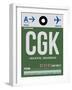 CGK Jakarta Luggage Tag II-NaxArt-Framed Art Print