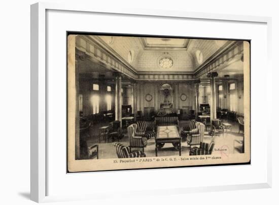 Cgt, French Line, Paquebot Paris, Dampfschiff, Salon-null-Framed Giclee Print