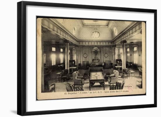 Cgt, French Line, Paquebot Paris, Dampfschiff, Salon-null-Framed Giclee Print