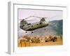 Ch-46 Helicopter Picking up Supplies-null-Framed Premium Photographic Print