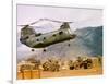 Ch-46 Helicopter Picking up Supplies-null-Framed Photographic Print