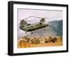 Ch-46 Helicopter Picking up Supplies-null-Framed Photographic Print