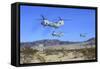 Ch-46E Sea Knight Transport Helicopters Fly over Camp Wilson-null-Framed Stretched Canvas