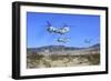 Ch-46E Sea Knight Transport Helicopters Fly over Camp Wilson-null-Framed Photographic Print