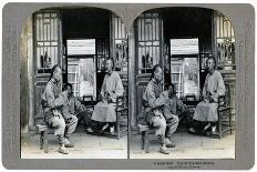 Chinese Prisoner in the Cangue Placarded with the Record of His Crime, China, 1902-CH Graves-Photographic Print