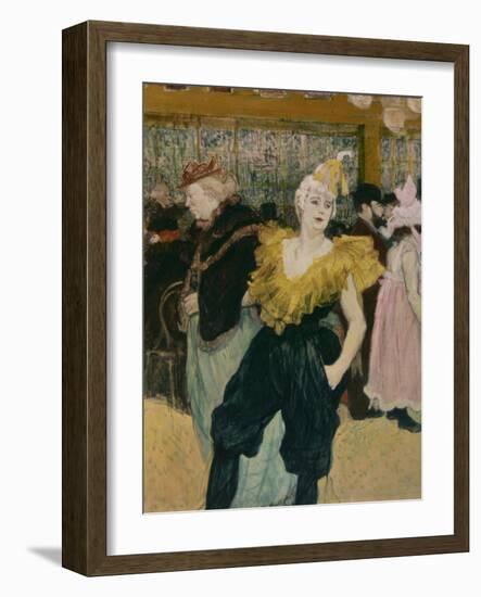 Cha-U-Kao at the Moulin Rouge (Female Clown)-Henri de Toulouse-Lautrec-Framed Art Print