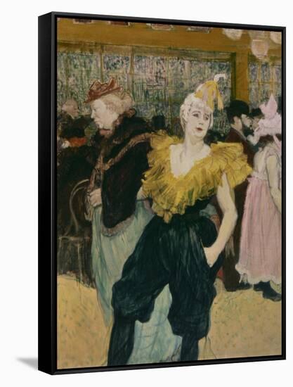 Cha-U-Kao at the Moulin Rouge (Female Clown)-Henri de Toulouse-Lautrec-Framed Stretched Canvas