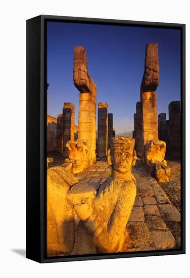 Chac-Mool Statue at the Temple of Warriors Ruins-Bob Krist-Framed Stretched Canvas