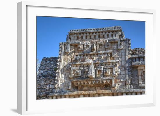 Chac Rain God Mask, the Palace, Xlapak, Mayan Archaeological Site, Yucatan, Mexico, North America-Richard Maschmeyer-Framed Photographic Print