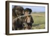 Chacma Baboon (Papio Ursinus) Infant Playing with Ostrich Feather-Tony Phelps-Framed Photographic Print