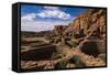 Chaco Ruins in the Chaco Culture Nat'l Historic Park, UNESCO World Heritage Site, New Mexico, USA-Michael Runkel-Framed Stretched Canvas