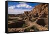 Chaco Ruins in the Chaco Culture Nat'l Historic Park, UNESCO World Heritage Site, New Mexico, USA-Michael Runkel-Framed Stretched Canvas