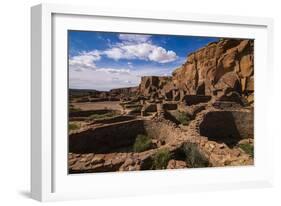 Chaco Ruins in the Chaco Culture Nat'l Historic Park, UNESCO World Heritage Site, New Mexico, USA-Michael Runkel-Framed Photographic Print