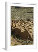 Chaco Ruins in the Chaco Culture Nat'l Historic Park, UNESCO World Heritage Site, New Mexico, USA-Michael Runkel-Framed Photographic Print