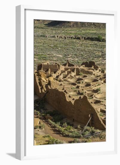 Chaco Ruins in the Chaco Culture Nat'l Historic Park, UNESCO World Heritage Site, New Mexico, USA-Michael Runkel-Framed Photographic Print