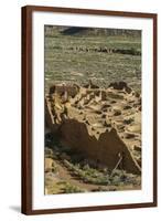 Chaco Ruins in the Chaco Culture Nat'l Historic Park, UNESCO World Heritage Site, New Mexico, USA-Michael Runkel-Framed Photographic Print