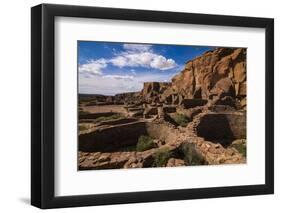 Chaco Ruins in the Chaco Culture Nat'l Historic Park, UNESCO World Heritage Site, New Mexico, USA-Michael Runkel-Framed Photographic Print