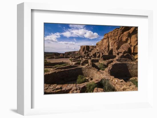 Chaco Ruins in the Chaco Culture Nat'l Historic Park, UNESCO World Heritage Site, New Mexico, USA-Michael Runkel-Framed Photographic Print