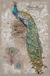 Peacock on Linen 2-Chad Barrett-Art Print